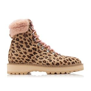Diemme Leopard Calf-Half Hair Ankle Boots (NEW)